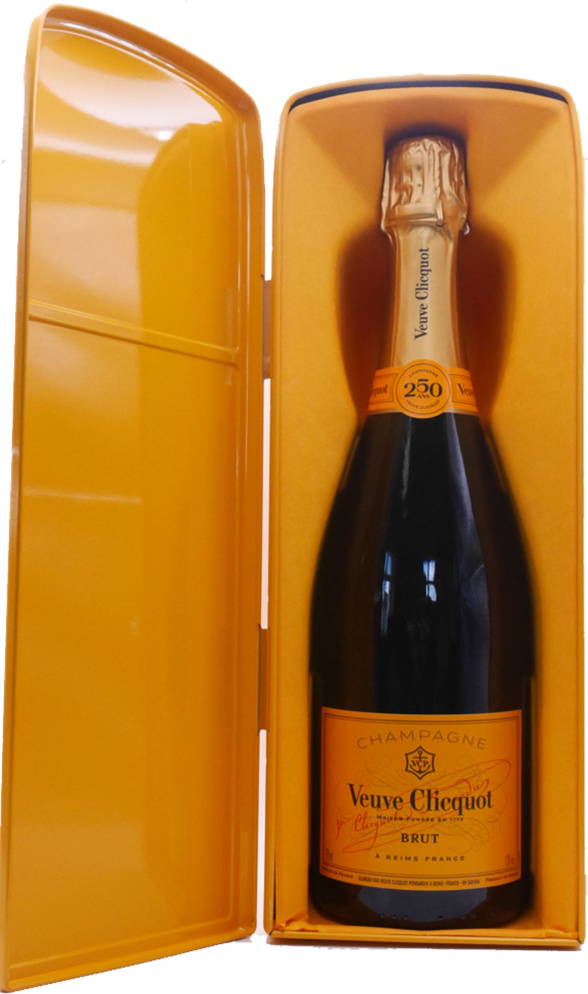 Veuve Clicquot Brut Champagner mit Geschenkverpackung (nachgebildeter Reto- Kühlschrank)|Travel Retail Shop