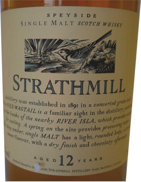 Ettikett Strathmill Whisky 12 Jahre
